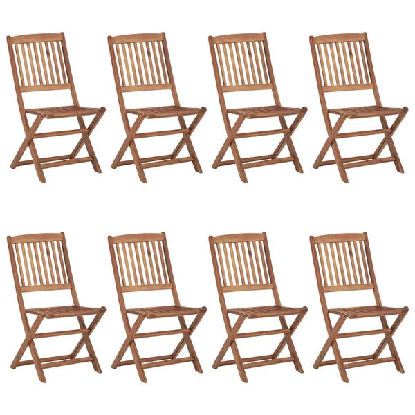 vidaXL Chaises pliables de jardin lot de 8 avec coussins Bois d'acacia