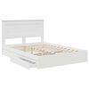 vidaXL Lit de Rangement Blanc 140 x 190 cm Bois d'ing&eacute;nierie