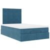 vidaXL Cadre de lit ottoman avec matelas bleu fonc&eacute; 120x200 cm velours