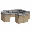 vidaXL Salon de jardin 11 pcs avec coussins beige r&eacute;sine tress&eacute;e