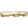 vidaXL Ensemble de canap&eacute;s d'ext&eacute;rieur 9 pc Blanc et cr&egrave;me Polyester