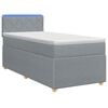 vidaXL Lit de box spring avec matelas et LED Gris clair 90 x 190 cm