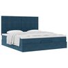 VidaXL Cadre de lit ottoman avec matelas bleu fonc&eacute; 180x200 cm velours