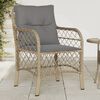 vidaXL Chaises de jardin avec coussins lot de 2 m&eacute;lange beige rotin