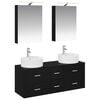 vidaXL Ensemble de mobilier de salle de bain 5 pcs Ch&ecirc;ne noir
