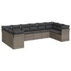 vidaXL Salon de jardin avec coussins 10 pcs gris r&eacute;sine tress&eacute;e