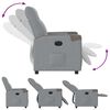 vidaXL Fauteuil inclinable électrique Gris clair Tissu