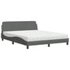 vidaXL Lit avec matelas Dover gris fonc&eacute; 160x200 cm tissu