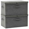 vidaXL Bo&icirc;tes de rangement 2 pcs Tissu 50x30x25 cm Anthracite