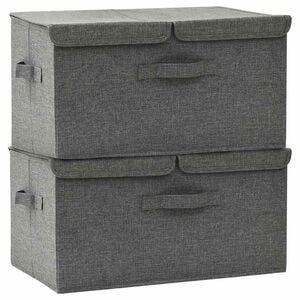 vidaXL Bo&icirc;tes de rangement 2 pcs Tissu 50x30x25 cm Anthracite