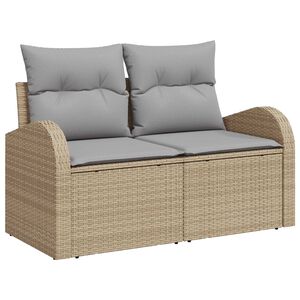 vidaXL Canap&eacute; de jardin avec coussin Beige 124 x 62 x 69cm polyrotin