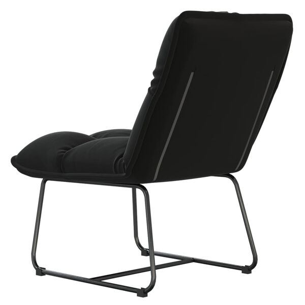vidaXL Chaise de d&eacute;tente avec cadre en m&eacute;tal Noir Velours
