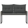 vidaXL Banc ext&eacute;rieur Gris 118 x 55 x 82 cm Rotin PE et tissu