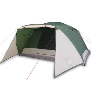vidaXL Tente de camping avec porche 4 personnes vert imperm&eacute;able