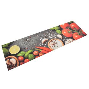 vidaXL Tapis de cuisine lavable impression l&eacute;gumes 45x150 cm velours