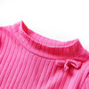 T-shirt enfants à manches longues tricot côtelé rose vif 92