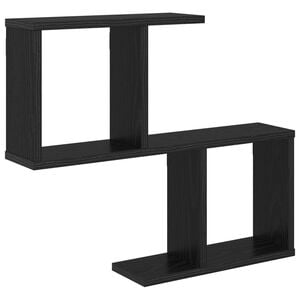 vidaXL &Eacute;tag&egrave;re Murale Ch&ecirc;ne noir 60 x 12 x 50,5 cm Bois d'ing&eacute;nierie