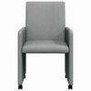vidaXL Chaises de Salle &agrave; Manger avec Roues 2 pcs Gris clair tissu