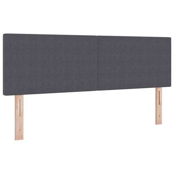 vidaXL T&ecirc;te de lit avec t&ecirc;te de lit Gris fonc&eacute; 160 cm Cuir synth&eacute;tique