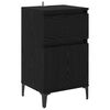 vidaXL Cabinet de chevet avec tiroir 2 pcs Ch&ecirc;ne noir 40 x 35 x 70 cm