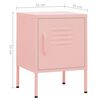 vidaXL Table de chevet Rose 35x35x51 cm Acier