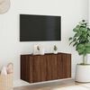 vidaXL Meuble TV mural avec lumières LED chêne marron 80x35x41 cm