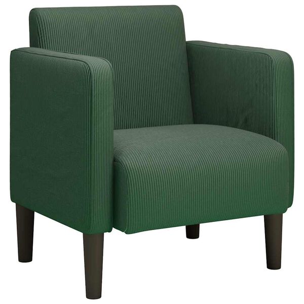 vidaXL Canap&eacute;-chaise accoudoirs vert fonc&eacute; 54 cm tissu velours c&ocirc;tel&eacute;
