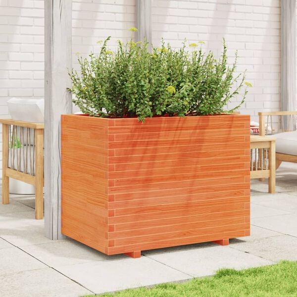 vidaXL Jardini&egrave;re cire marron 90x60x72 cm bois de pin massif
