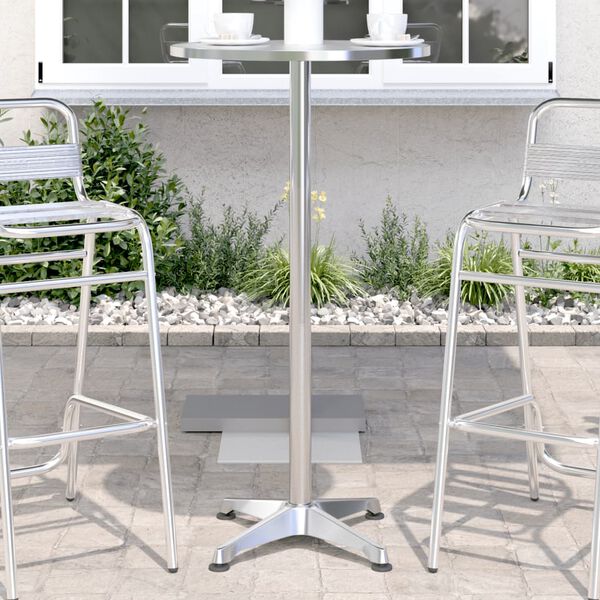 vidaXL Table de bar d’extérieur réglable en hauteur aluminium
