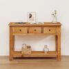 vidaXL Table console 110x35x75 cm Bois de ch&ecirc;ne solide