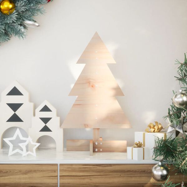 vidaXL Arbre de No&euml;l en bois pour d&eacute;coration 60 cm bois massif de pin