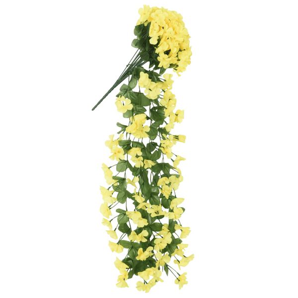 vidaXL Guirlandes de fleurs de Noël 3 pcs jaune 85 cm