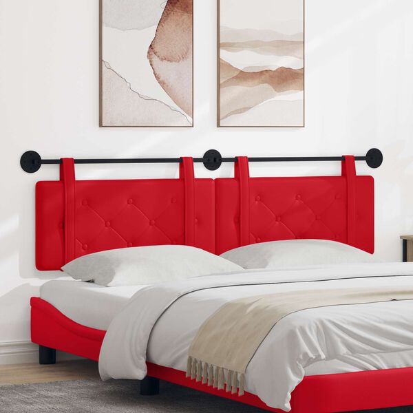 vidaXL T&ecirc;te de lit suspendue Rouge 170 x 55 x 5 cm Simili cuir