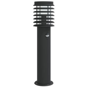 vidaXL Lampadaire d'ext&eacute;rieur avec capteur noir 60 cm acier inoxydable