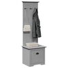 vidaXL Armoire de couloir avec crochets BODO gris 50x40x157 cm