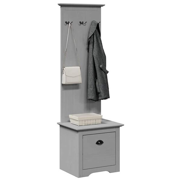 vidaXL Armoire de couloir avec crochets BODO gris 50x40x157 cm