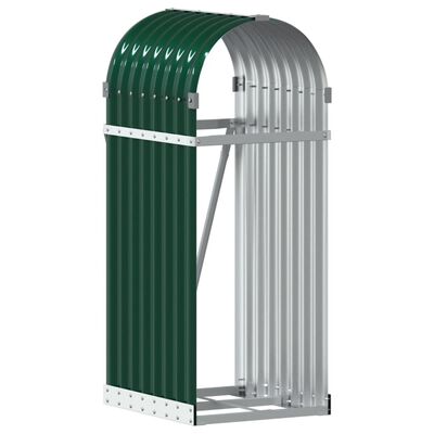 vidaXL Porte-bûches vert 40x45x100 cm acier galvanisé