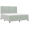 vidaXL Lit &agrave; ressorts avec matelas Gris clair 180 x 200 cm Velours