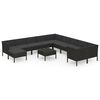 vidaXL Salon de jardin 12 pcs avec coussins r&eacute;sine tress&eacute;e noir