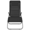 vidaXL Chaises longues pliables lot de 2 noir textil&egrave;ne et acier