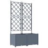 vidaXL Cache-pot de jardin 2 pc Gris clair 80 x 40 x 143 cm PP