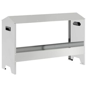 vidaXL Bac de nourrissage pour poules Argent 81 x 32 x 53,5 cm