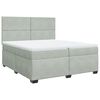 vidaXL Sommier &agrave; lattes de lit et matelas Gris clair 200x200cm Velours