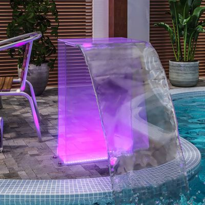 vidaXL Fontaine de piscine avec LED RVB Acrylique 51 cm