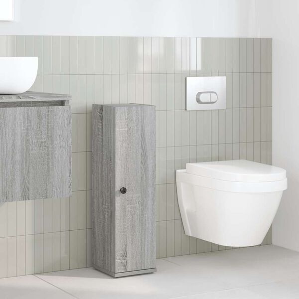 vidaXL Meuble de salle de bain avec porte-rouleau sonoma gris