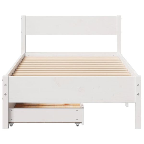 vidaXL Cadre de lit sans matelas blanc 90x200 cm bois de pin massif