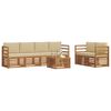 vidaXL Ensemble de canap&eacute;s d'ext&eacute;rieur 7 pcs Naturel et Beige