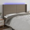 vidaXL T&ecirc;te de lit &agrave; LED Taupe 183x16x118/128 cm Tissu
