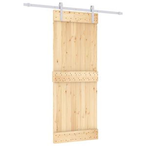 vidaXL Porte coulissante 80 x 210 cm Bois de pin massif (non trait&eacute;)