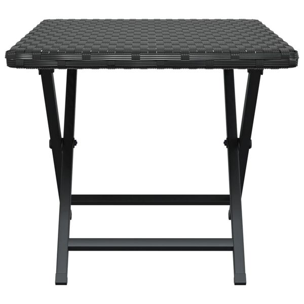 vidaXL Table pliable noir 45x35x32 cm résine tressée